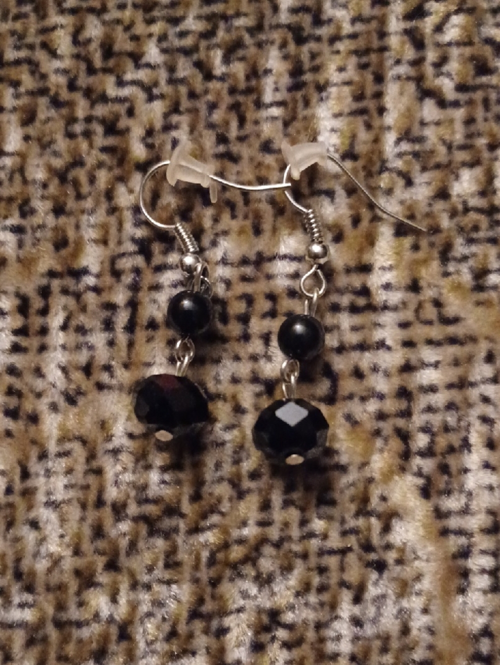 4/$30 Black Bead Drop Earrings